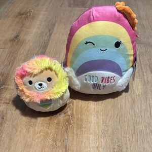 Squishmallows Pink and Yellow Stuffed Animals